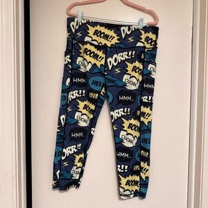 Constantly Varied Gear Comic Burst Capri Leggings - Black and Yellow